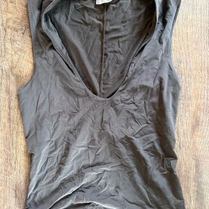 Free People Black V-Neck Sleeveless Tank Top